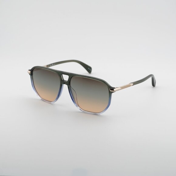 Rag & Bone RNB1074/S 03UK 98 Sunglasses Green Aviator Frame, Brown Lenses main image 8